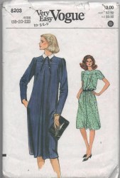 8203 EZ VOG SS-LS PULLOVER COLLAR OR NOT  A-DRESS PATTERN 18-22